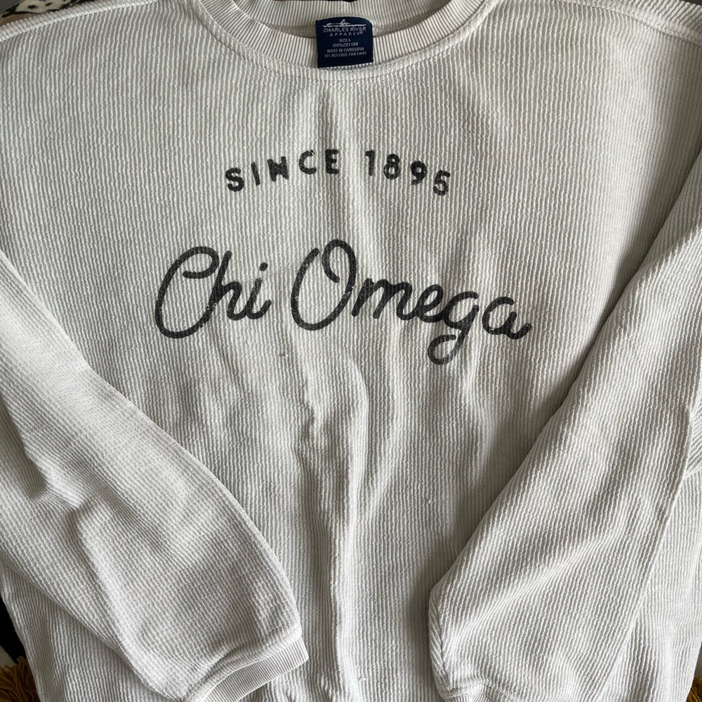 Charles River Grey Corded CHI OMEGA Sweatshirt